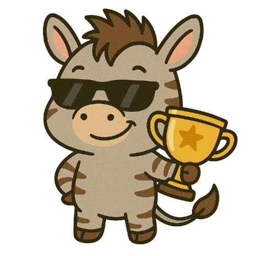 Zonki holding a trophy